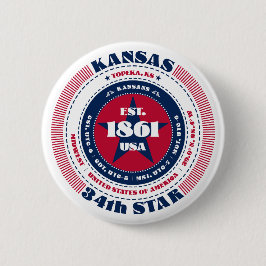 Patriotic Kansas Circle mit Staat Details Button