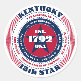 Patriotic Kentucky Circle Design Sticker