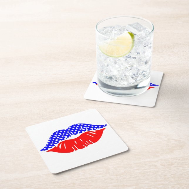 Patriotic Kiss Paper Drink Untersetzer (Vor Ort)