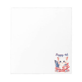 Patriotic Kitten 4. Juli Happy 4. Custom Notizblock