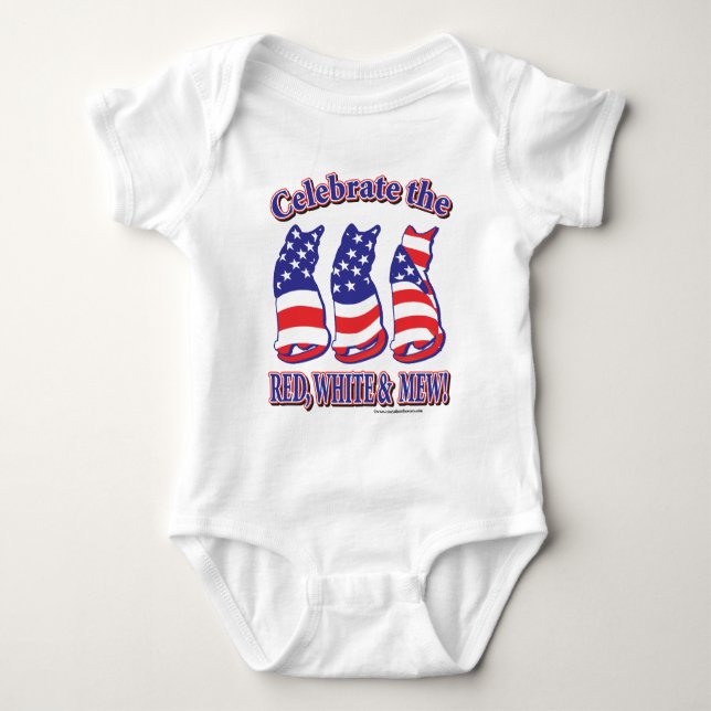 Patriotic Kitty Cats Baby Strampler (Vorderseite)