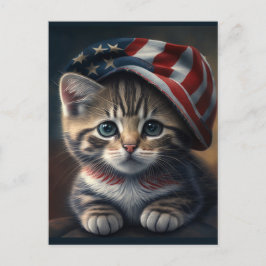 Patriotic Kitty! Postkarte