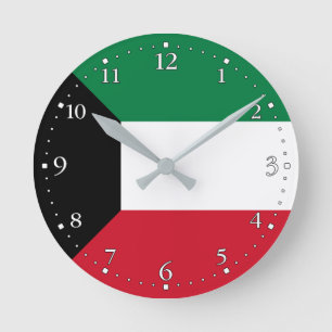 Patriotic Kuwait Flag Runde Wanduhr