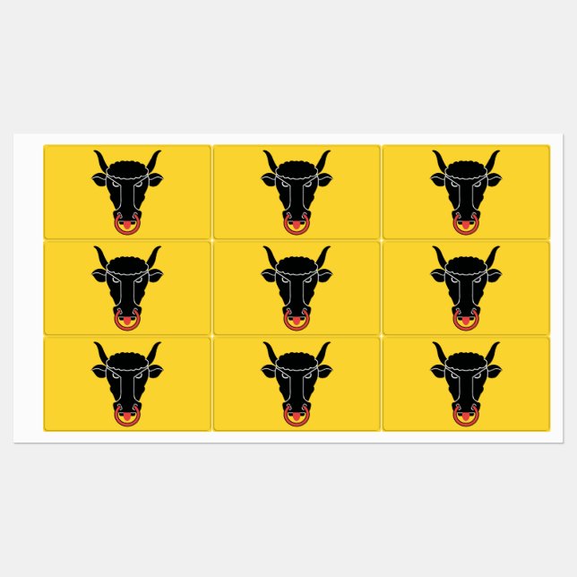 Patriotic labels with flag of Uri canton, Swiss Etiketten (Blatt)