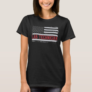Patriotic Labrador Technischer Mitarbeiter USA Fla T-Shirt