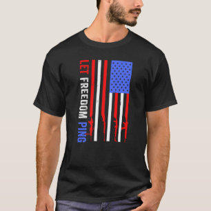Patriotic Lass Freedom Ping American Flag Retro Vi T-Shirt