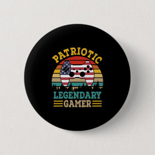 Patriotic Legendary Gamer American Independence Button