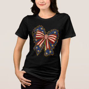 Patriotic Liberty Bow - Vintag Americana Vibes Tri-Blend Shirt