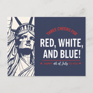 Patriotic Liberty Cheers für den 4. Juli Feiertagspostkarte