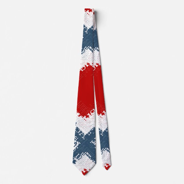Patriotic Liberty Square Red White & Blue Krawatte (Vorderseite)