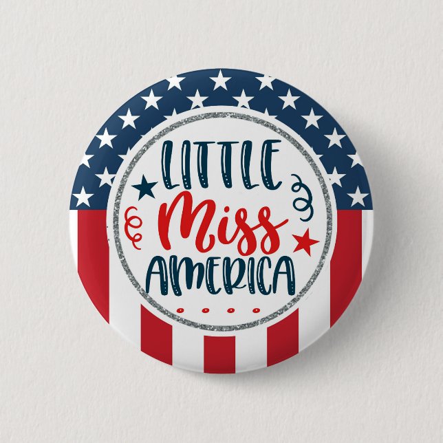 Patriotic Little America Stars Stripes Button (Vorderseite)