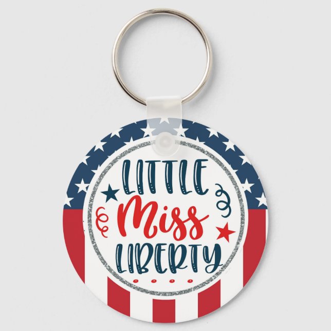Patriotic Little Miss Liberty Stars Schlüsselanhänger (Vorderseite)