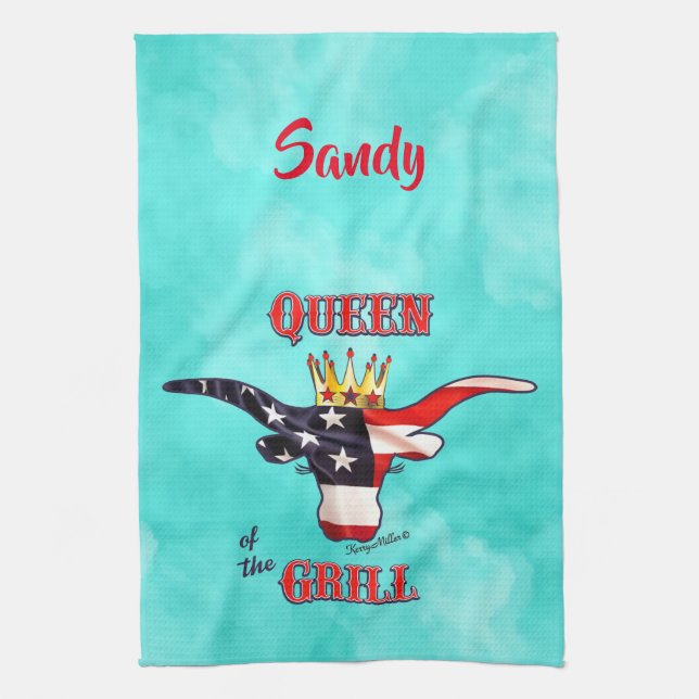 Patriotic Longhorn Kuh Küchentücher (Vertikal)