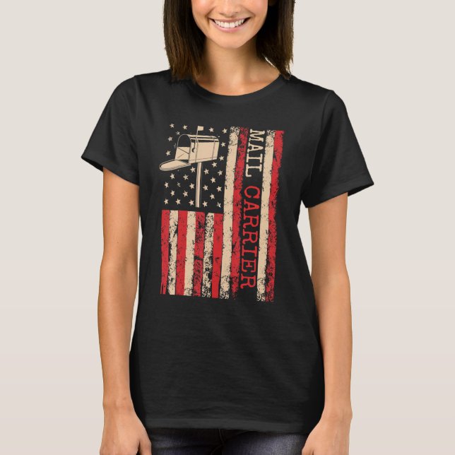 Patriotic Mail Carrier Postal Worker Courier Postm T-Shirt (Vorderseite)
