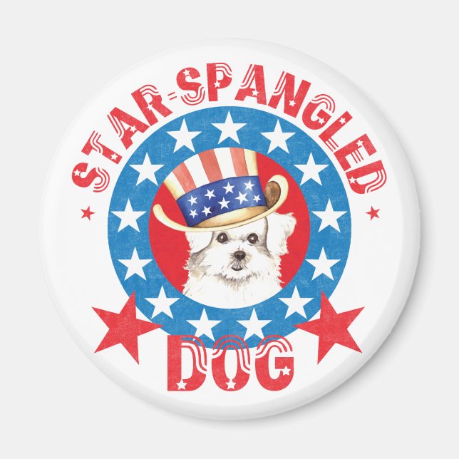 Patriotic Maltese Magnet (Vorne)