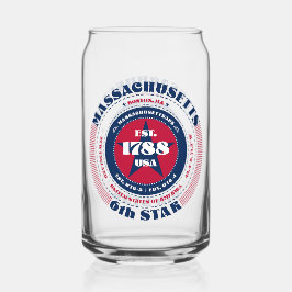 Patriotic Massachusetts Typografie Design Dosenglas