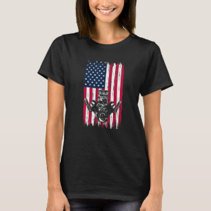 Patriotic Mechanic 4. Juli American Flag Car E T-Shirt