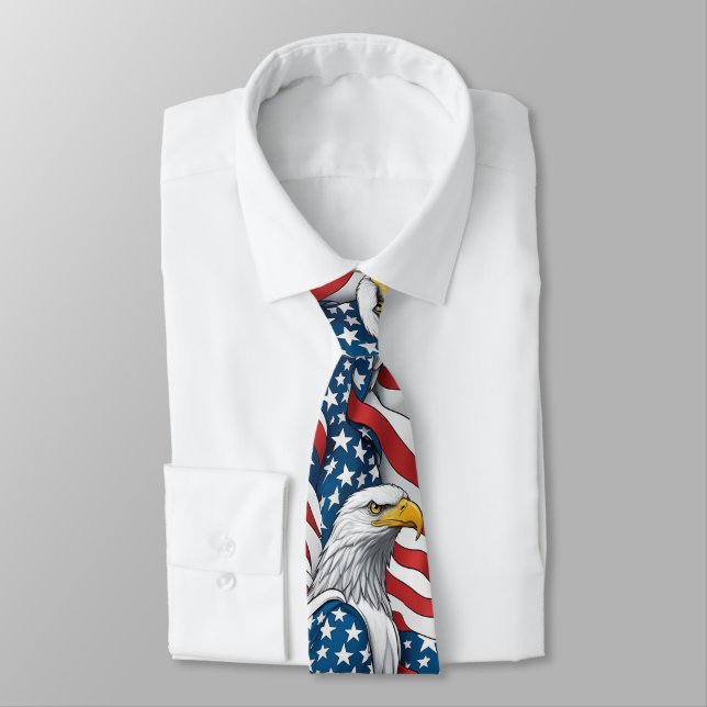 Patriotic Men's Krawatte: American Eagle und USA F Krawatte (Gebunden)
