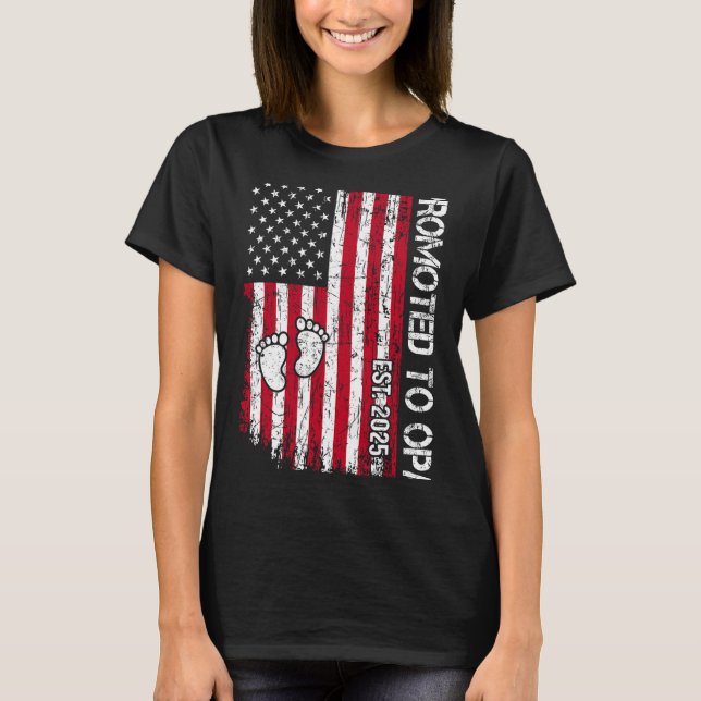 Patriotic Mens Promoted To Opa Est 2025 First Time T-Shirt (Vorderseite)
