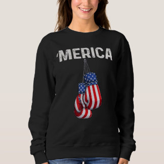 Patriotic Merica Usa Flag Boxhandschuhe 4. Juli Sweatshirt