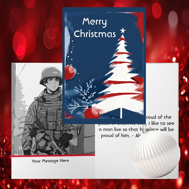 Patriotic Military USA Weihnachten (Modern Patriotic Design -  Unique Art by Pansylee for Pretty Postals - Mail Made Modern)