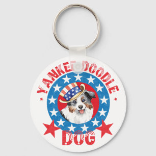 Patriotic Miniature American Shepherd Schlüsselanhänger