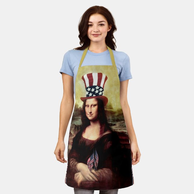 Patriotic Mona Lisa Schürze (Getragen)