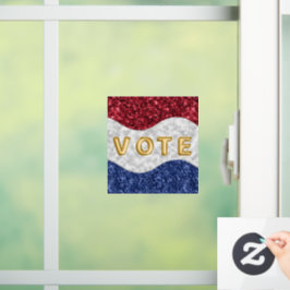 Patriotic Mosaic Waves Vote Fensteraufkleber
