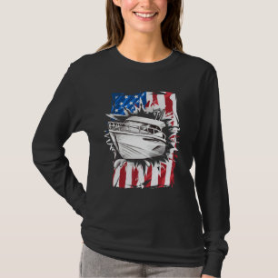 Patriotic Motorboat 4. Juli Männer American Flag T-Shirt