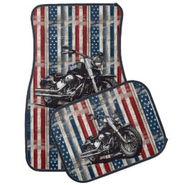 Patriotic Motorcycle Set of Car Mats Autofußmatte