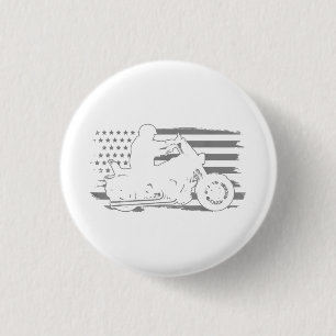 Patriotic Motorrad Vintag American Flag Biker Button