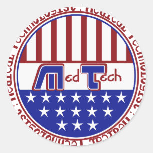PATRIOTIC MT (MEDICAL TECHNOLOGIST) USA FLAG RUNDER AUFKLEBER