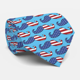 Patriotic Mustache Pattern Krawatte