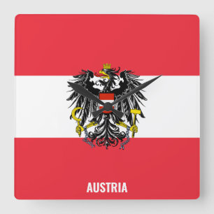 Patriotic national flag quadratische wanduhr