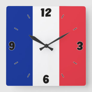 Patriotic national flag quadratische wanduhr