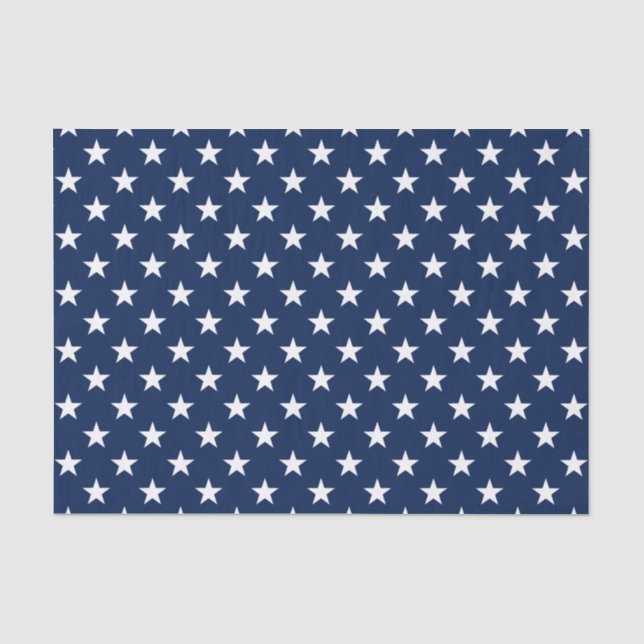 Patriotic Navy Blue USA Flag Stars Muster Seidenpapier (Vorderseite)