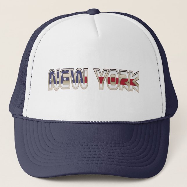 Patriotic New York -Hat Truckerkappe (Vorderseite)