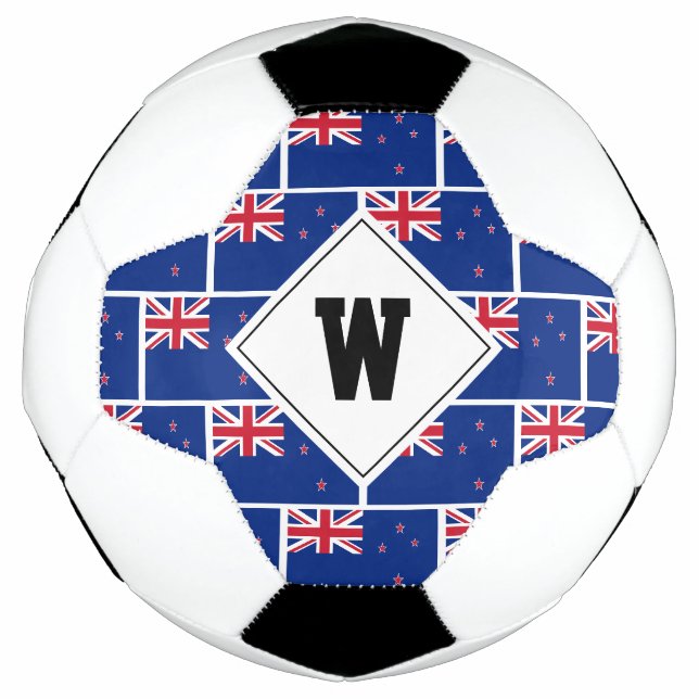 Patriotic NEW ZEALAND FLAG Monogram Soccer Ball (Vorderseite)