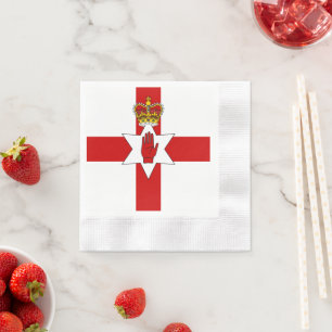 Patriotic North Ireland Napkin, Irish, Ulster Flag Serviette