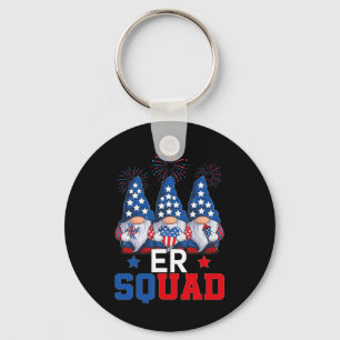 Patriotic Nurse Er Squad Gnomes 4. Juli USA Schlüsselanhänger