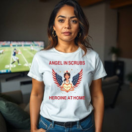 Patriotic Nurse Mama Angel - Design T-Shirt