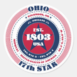 Patriotic Ohio Circle Design Aufkleber