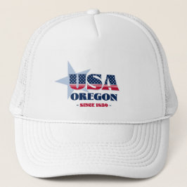 Patriotic Oregon Typografie Trucker Hat Truckerkappe