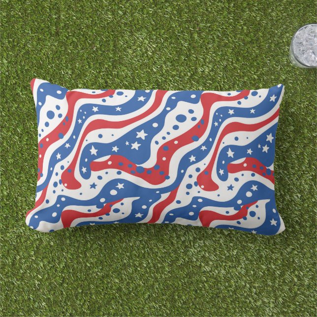 Patriotic Outdoor Pillow Kissen Für Draußen (Gras)