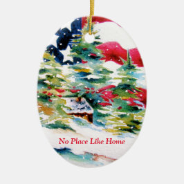 Patriotic Oval American Flag Ornament