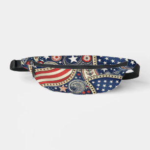 Patriotic Paisley Print Cut Sew Bag Bauchtasche