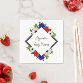 Patriotic Panda Anemone Baby Shower Serviette