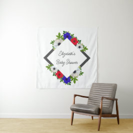 Patriotic Panda Anemone Baby Shower Wandteppich