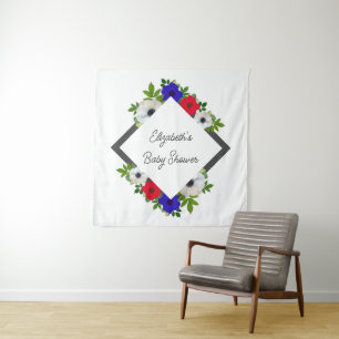 Patriotic Panda Anemone Baby Shower Wandteppich