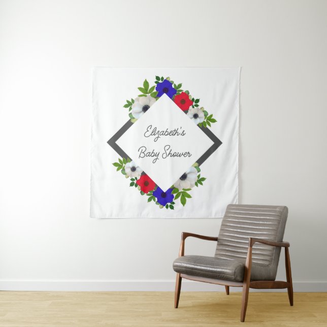 Patriotic Panda Anemone Baby Shower Wandteppich (Beispiel)
